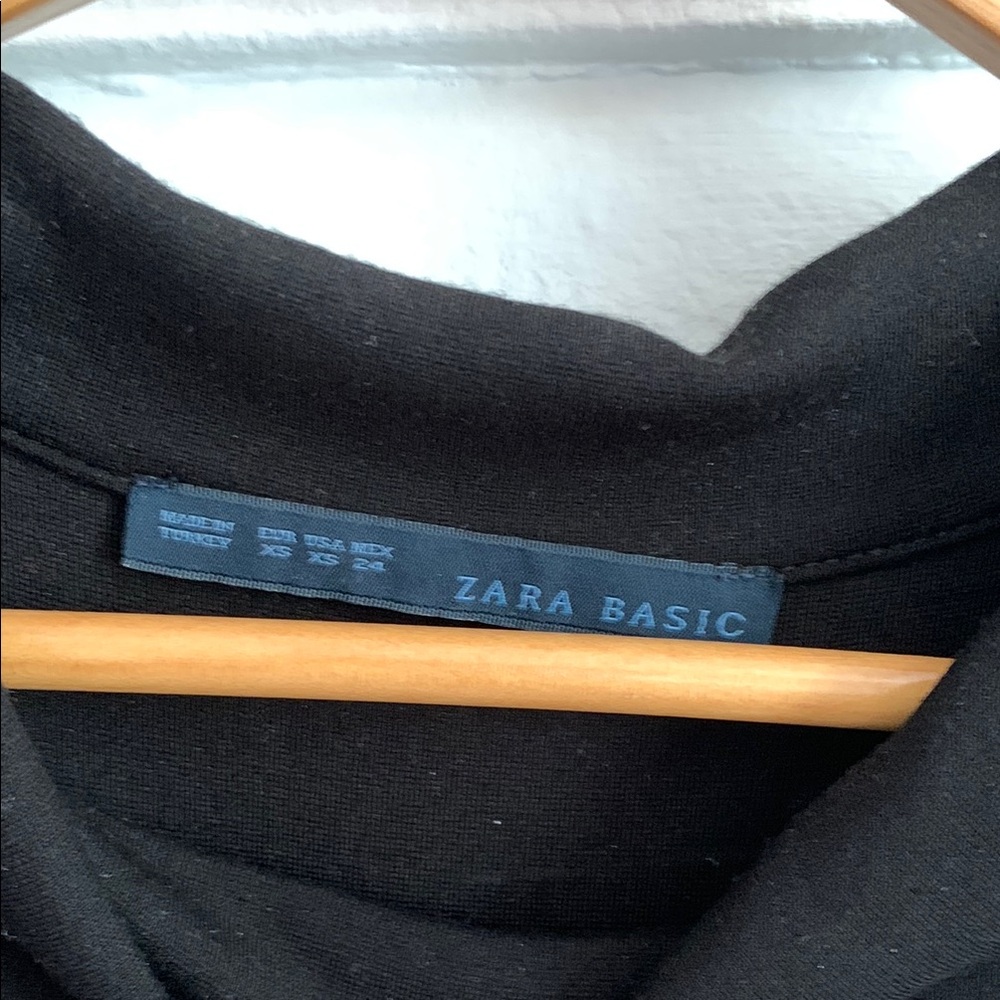 Zara Black Mock Neck Sheath Mini Dress - Picture 2 of 4
